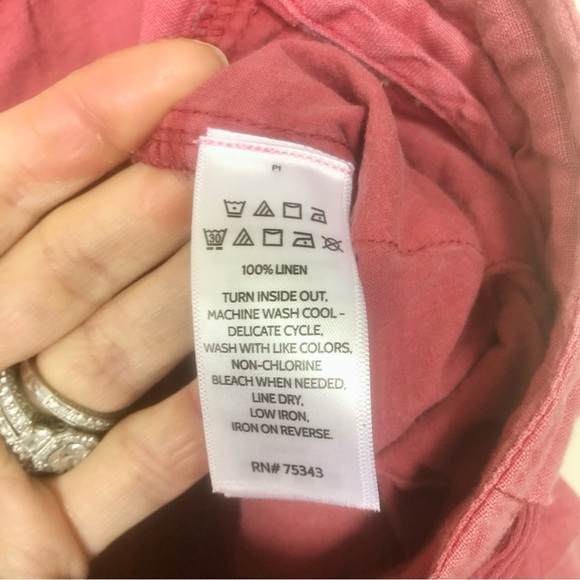 Artisan NY 100% Linen Red Boyfriend Shorts Size 8 - Picture 4 of 5